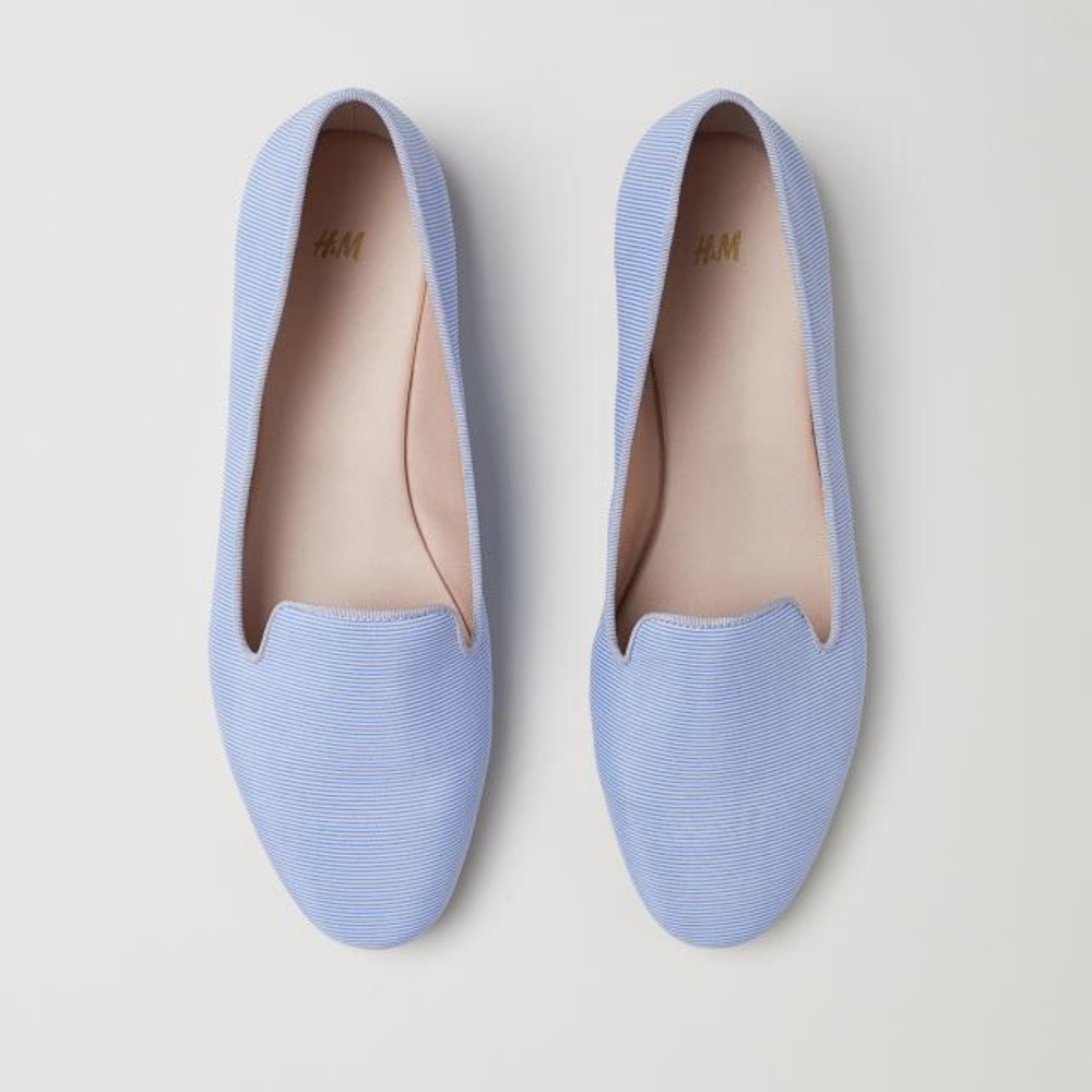 H&M Women’s Loafers Size 7 - Blue & White Stripe